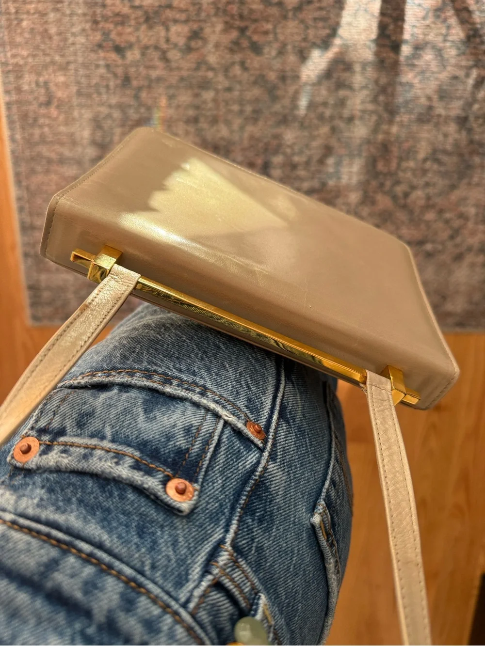 Vintage 80s 90s Stuart Weitzman Metallic Gold Bag